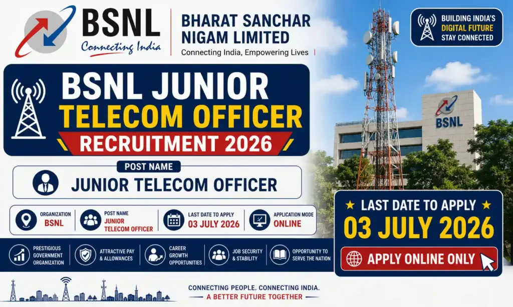 bsnl junior telecom officer recruitment 2026
