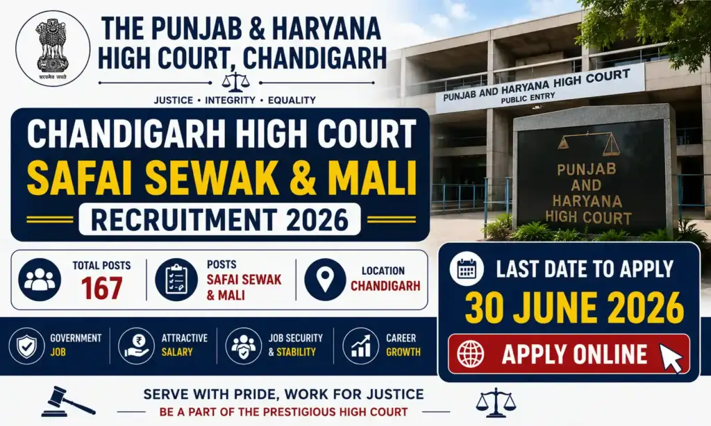 chandigarh high court safai sewak and mali recruitment 2026