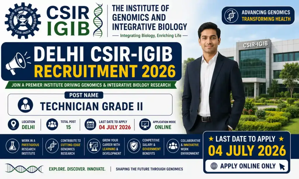 delhi csir igib recruitment 2026